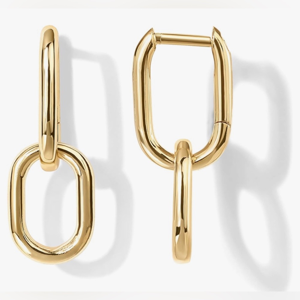 NWT 14K Gold Convertible Link Huggie Earrings, AVAILABLE IN YELLOW OR ROSE GOLD